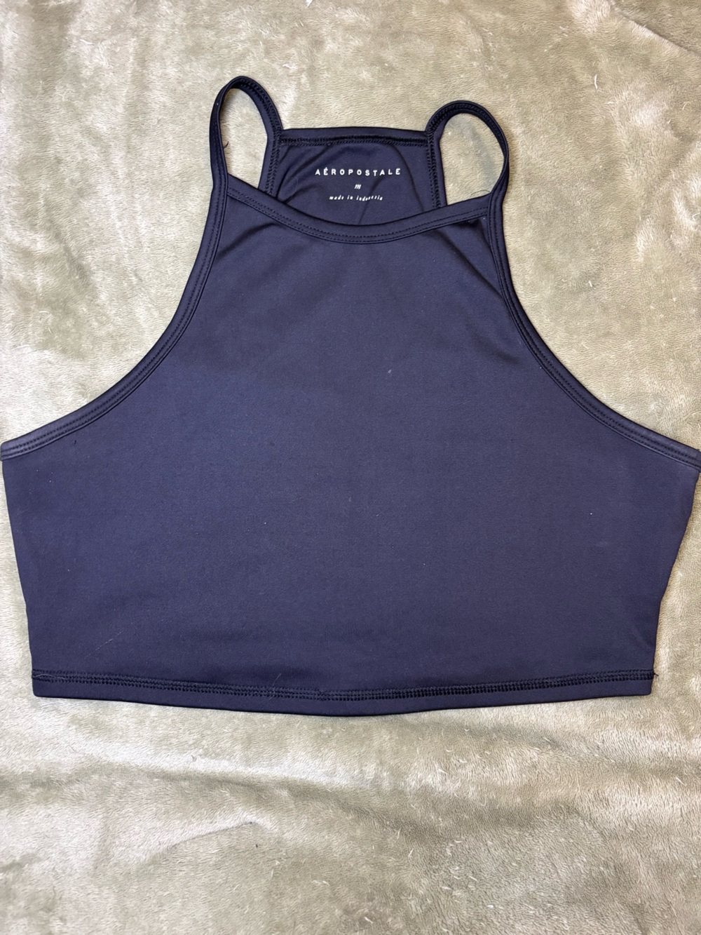 Aeropostale Black High-Neck Crop Bralette